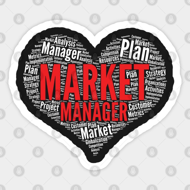 Market manager Heart Shape Word Cloud Design product Sticker by theodoros20